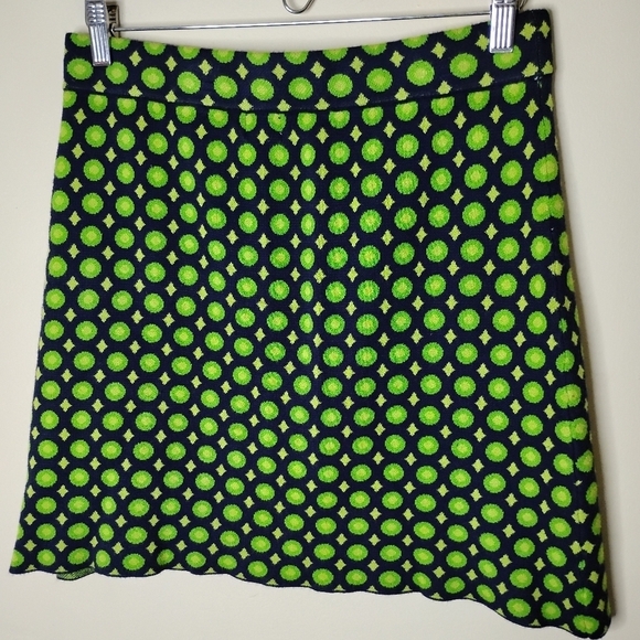 Cotton On Retro Knit Mini Skirt L Green/Navy Geometric Stretch Elastic Waist Y2K - Picture 4 of 5